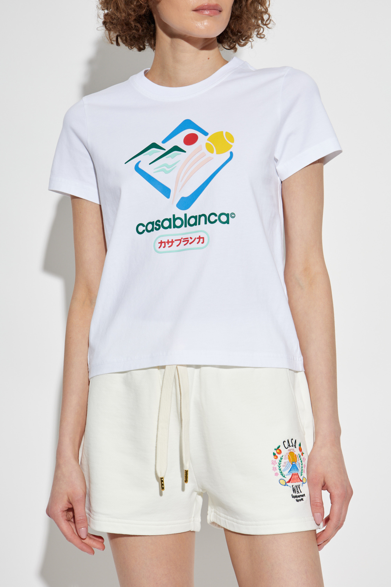 Biały T-shirt z nadrukiem Casablanca - Vitkac Polska
